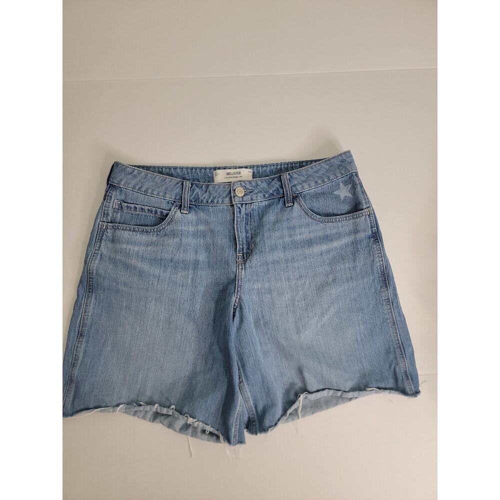 Hollister Jean Shorts Womens SZ 32 Low Rise Baggy Jort Cutoff 100% Cotton - Picture 2 of 8